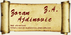 Zoran Ajdinović vizit kartica